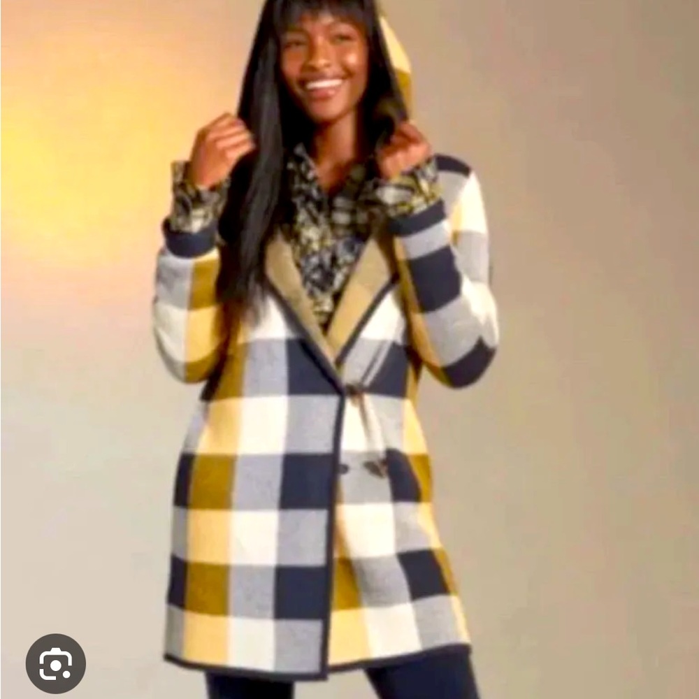 Cabi plaid knitted Coatigan sweater. Size XS. Guc